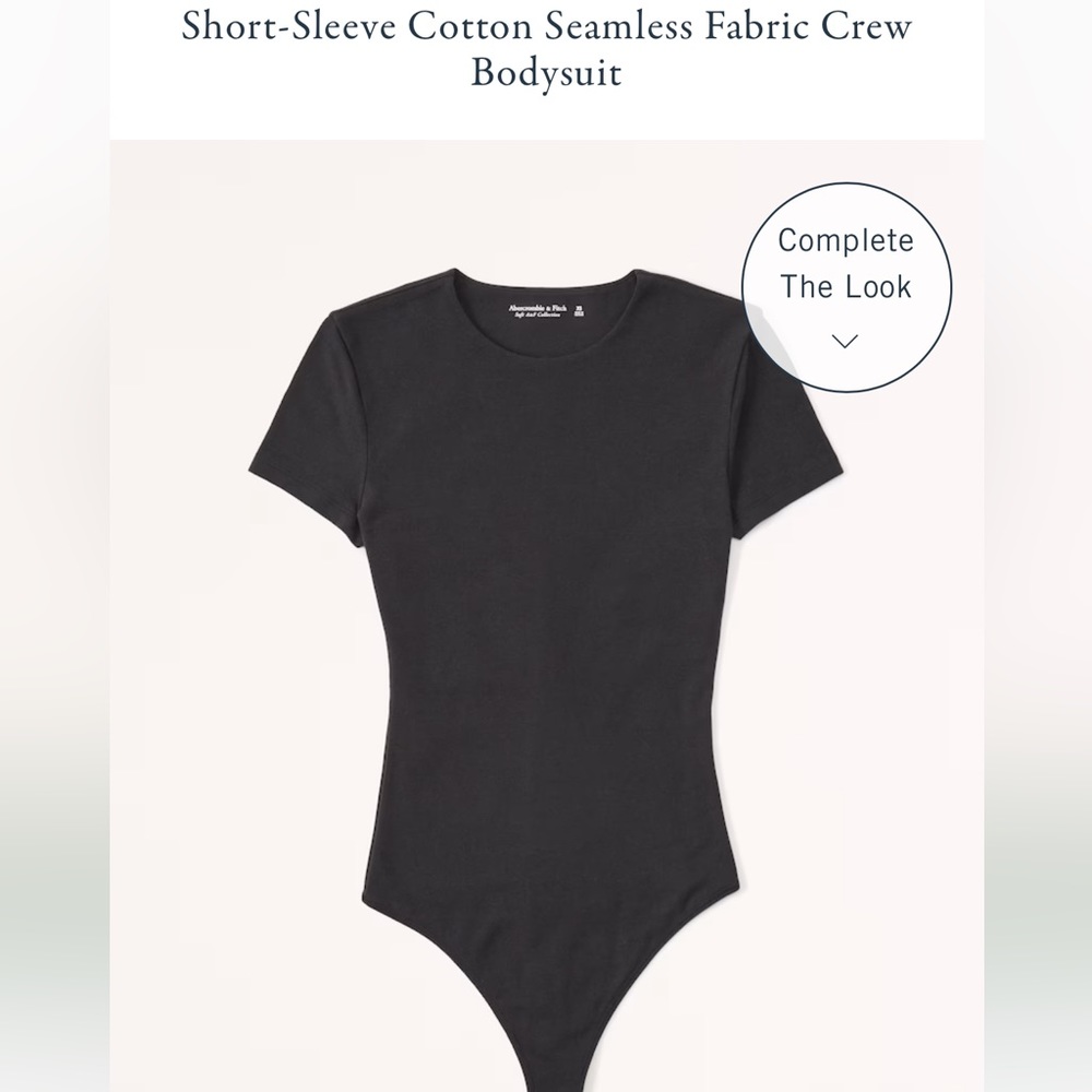 Abercrombie & Fitch Short-Sleeve Cotton Seamless Fabric Crew Bodysuit